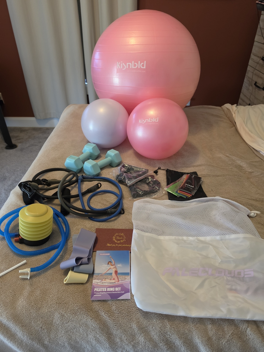 Pink Pilates & Stability Ball Set